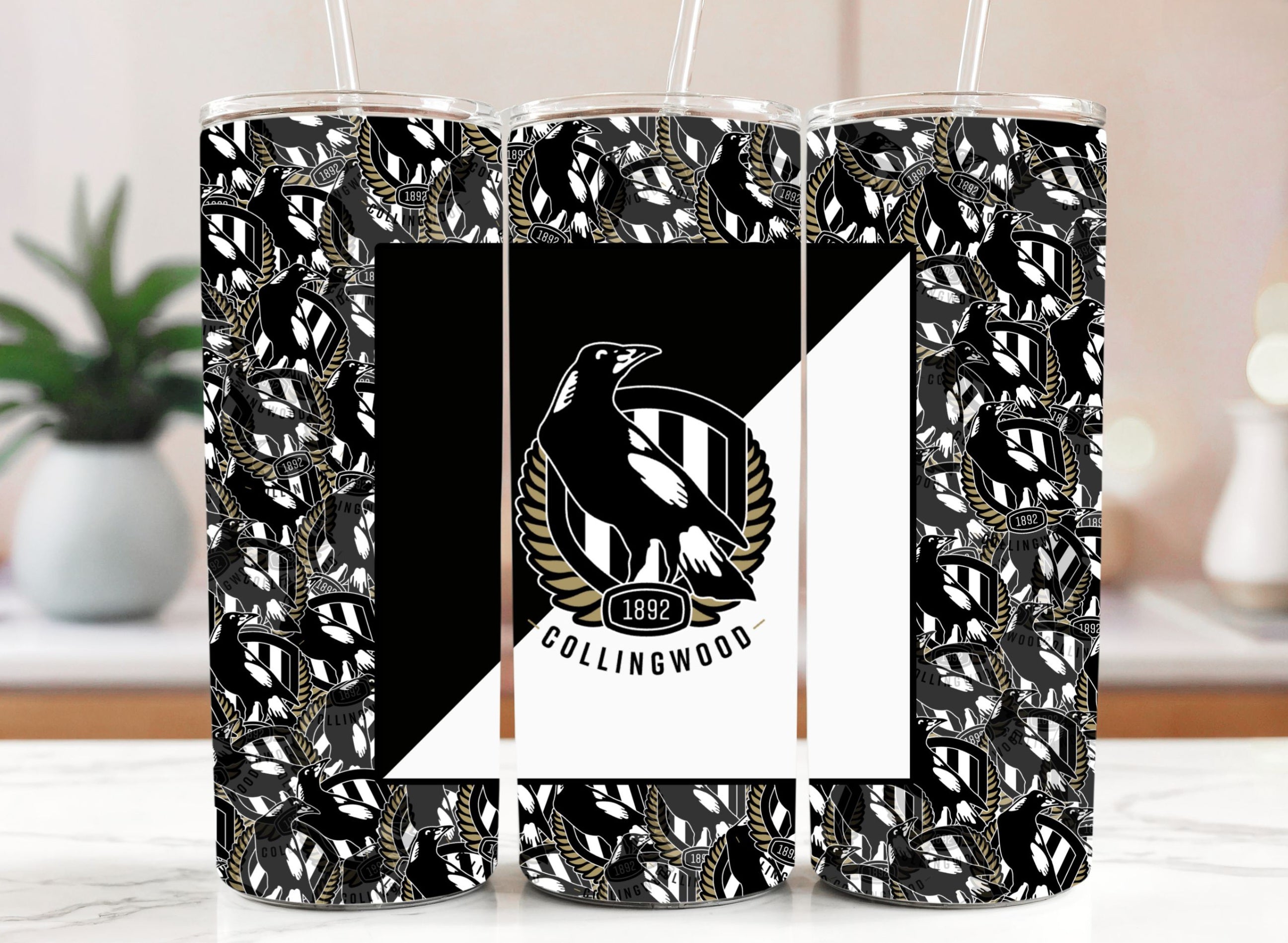 AFL Collingwood Magpies 20oz Stainless Steel Tumbler