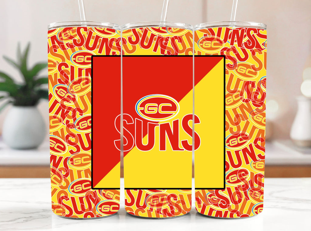 AFL Gold Coast Suns 20oz Stainless Steel Tumbler