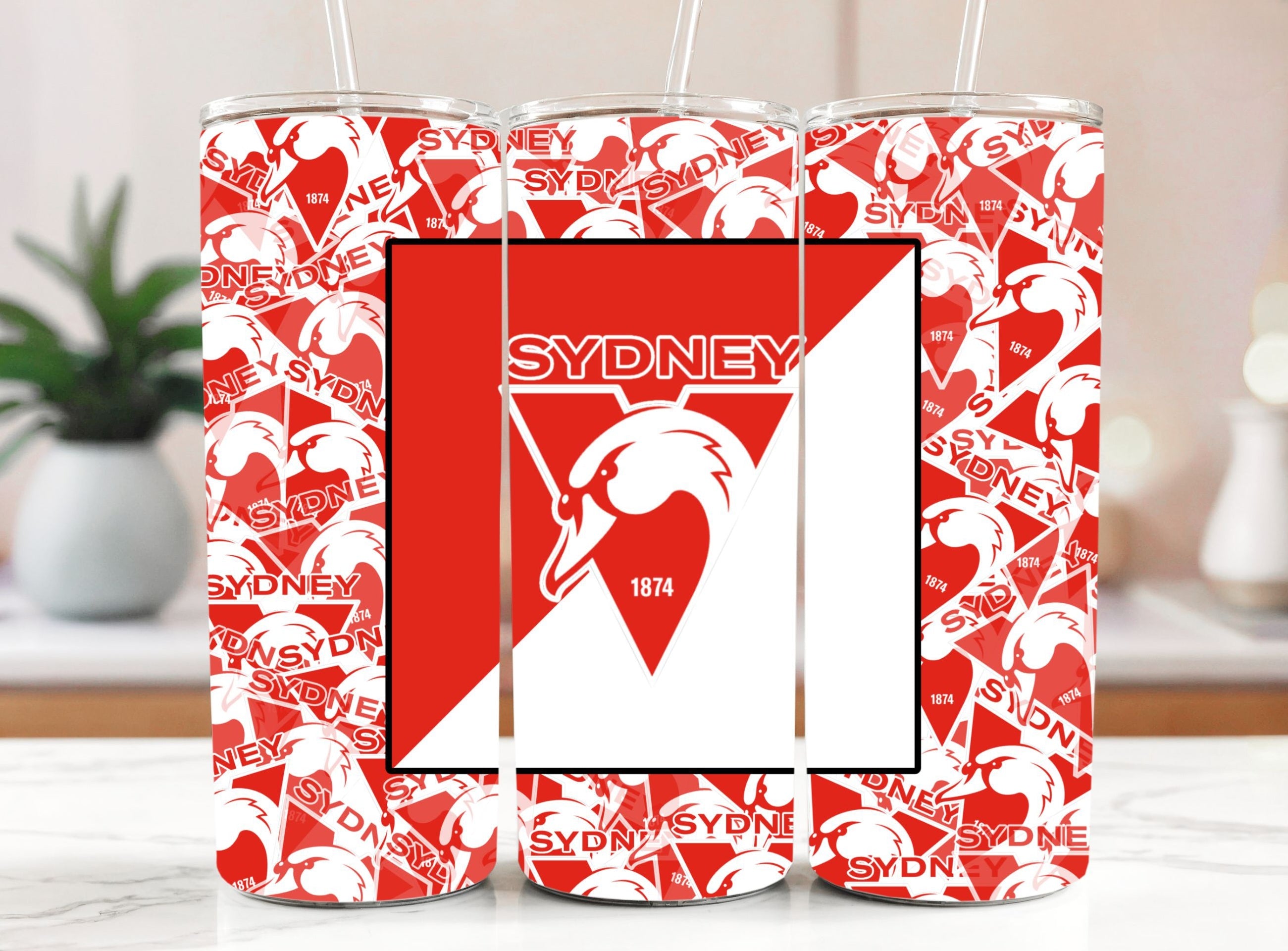 AFL Sydney Swans 20oz Stainless Steel Tumbler
