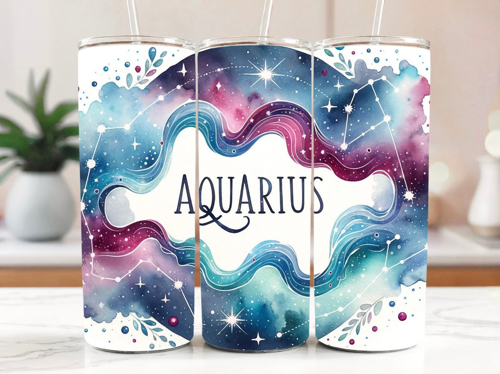 Astrology Aquarius 20oz Stainless Steel Tumbler