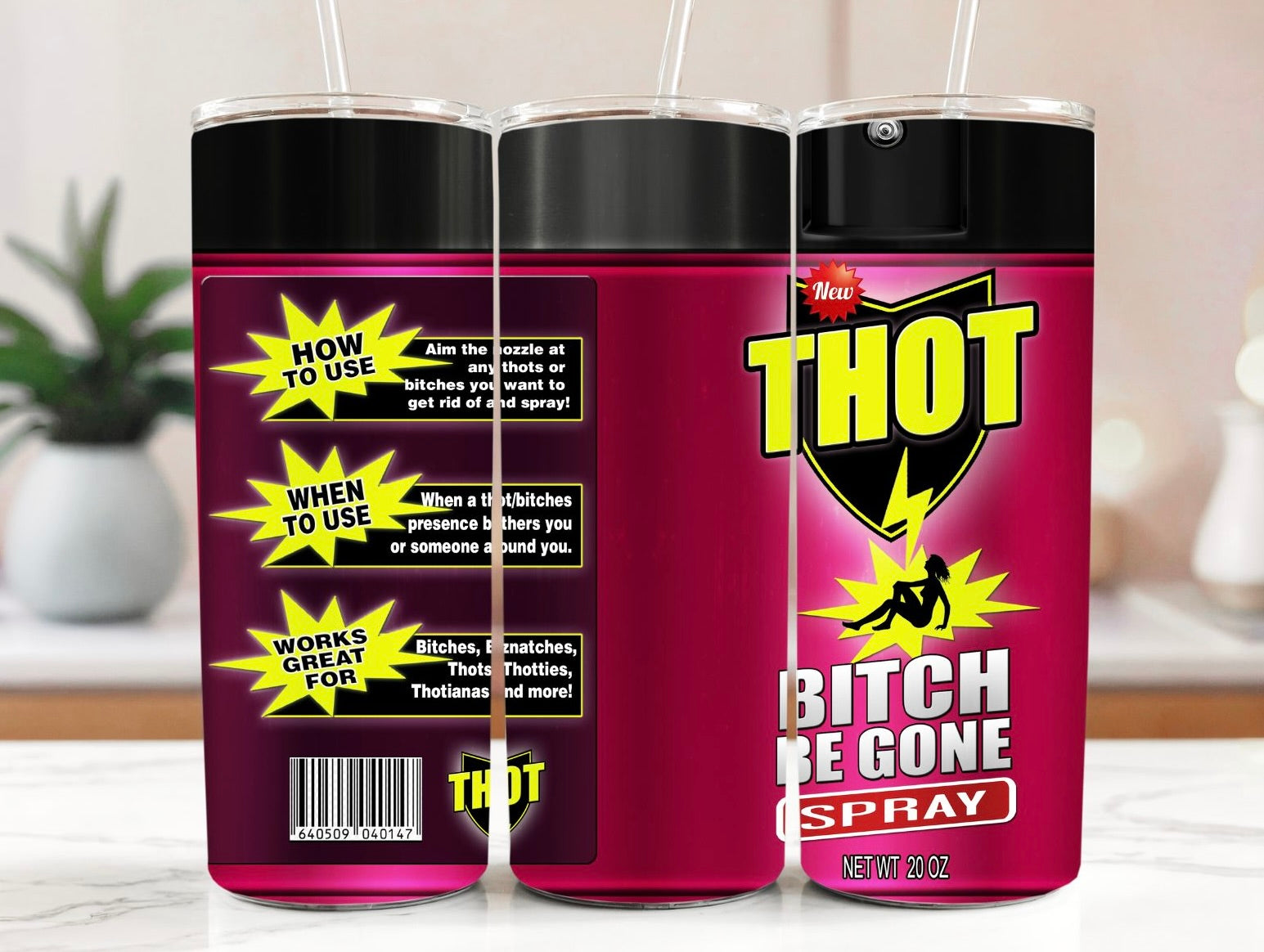 Thot Bitch Be Gone 20oz Stainless Steel Tumbler