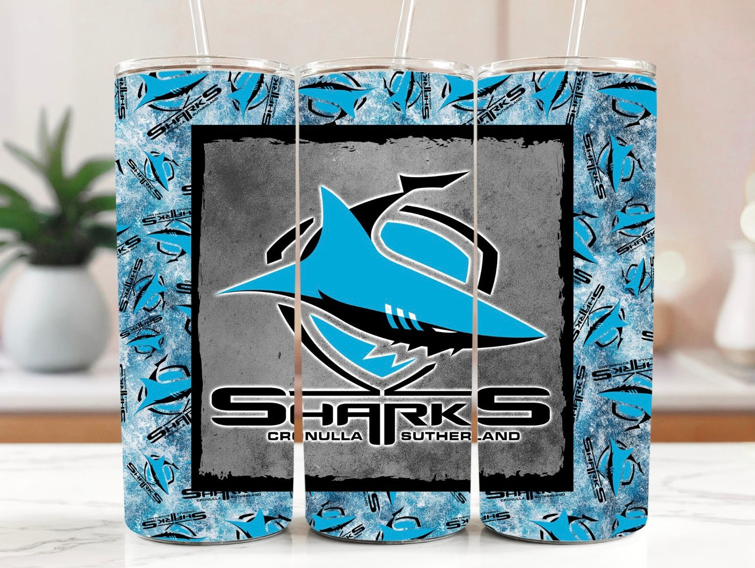 NRL Cronulla Sharks 20oz Stainless Steel Tumbler
