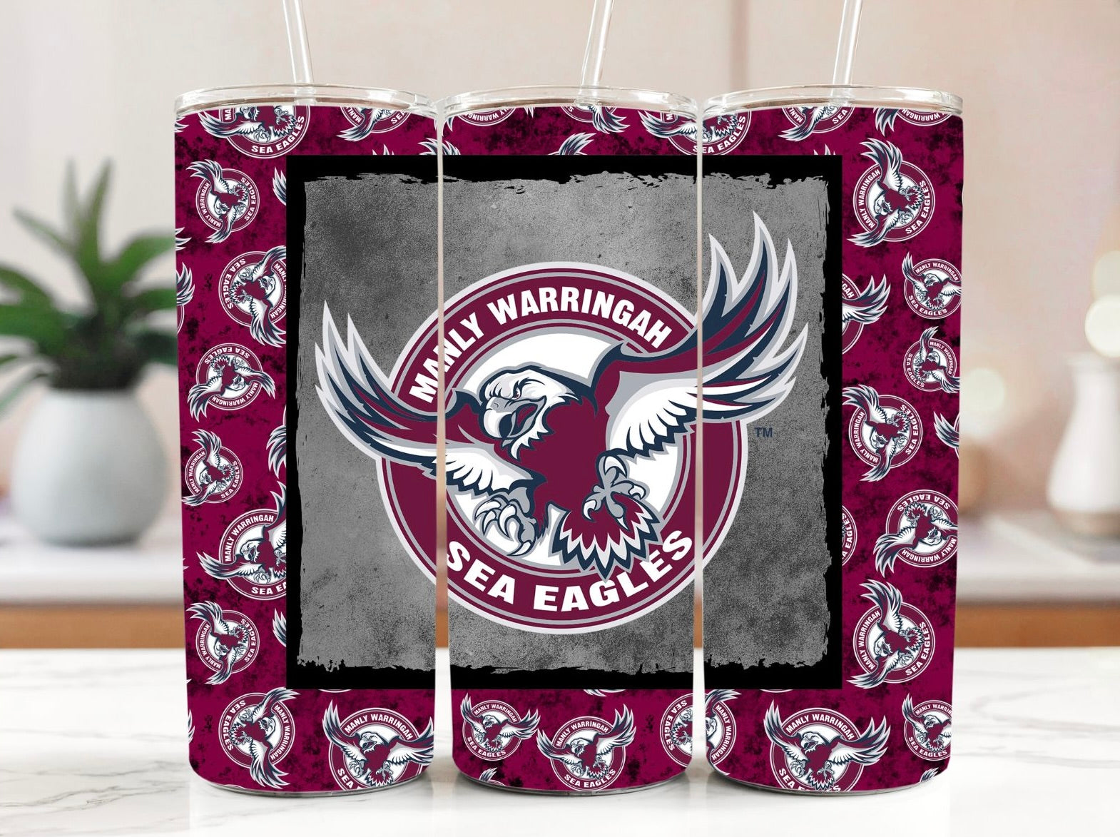NRL Manly Sea Eagles 20oz Stainless Steel Tumbler