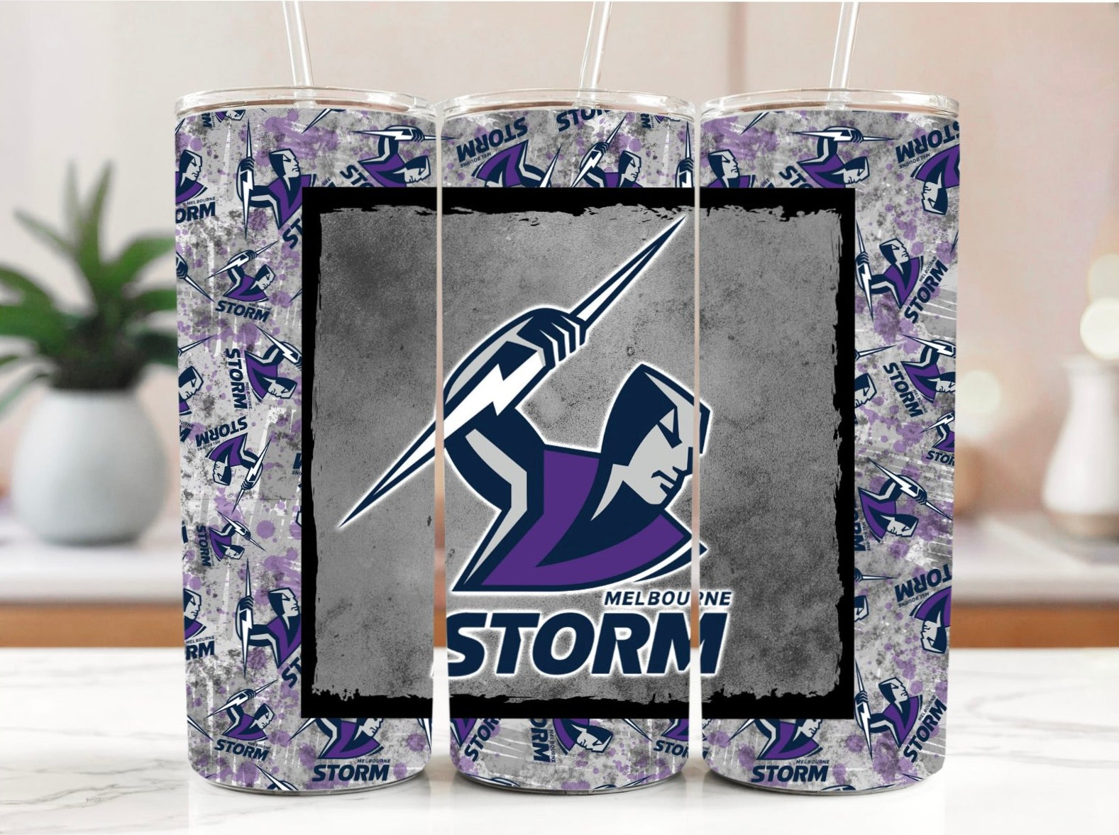 NRL Melbourne Storm 20oz Stainless Steel Tumbler