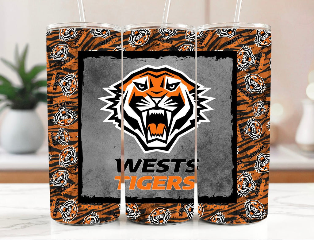 NRL West Tigers 20oz Stainless Steel Tumbler