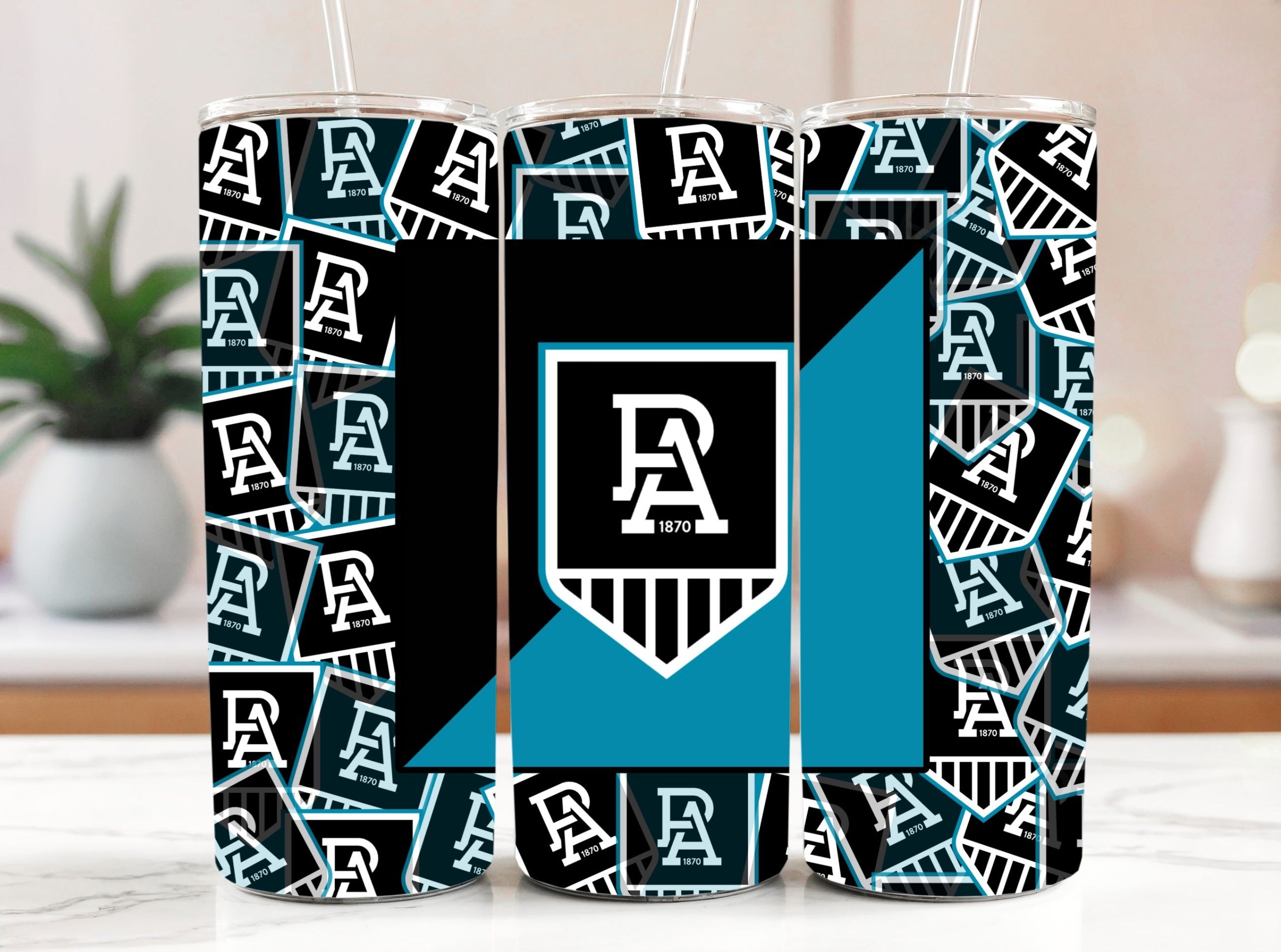 AFL Port Adelaide 20oz Stainless Steel Tumbler