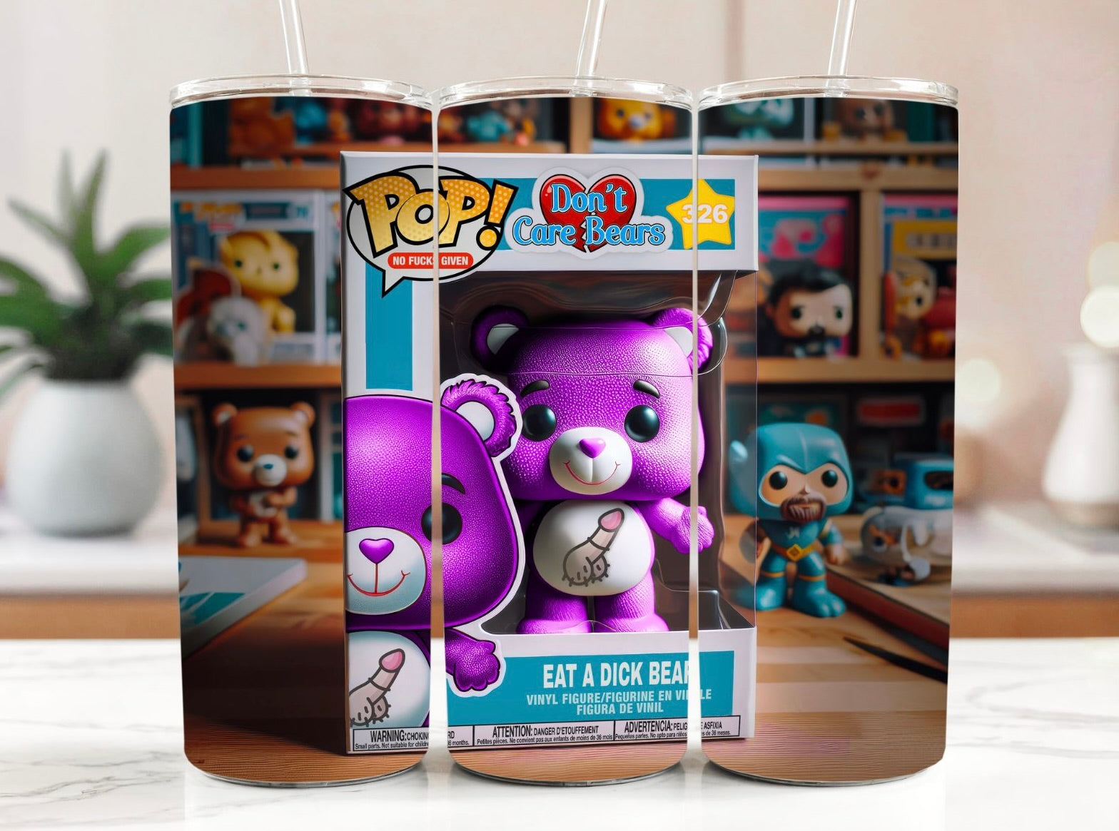 Swear Bears Eat A Dick Bear 20oz Stainless Steel Tumbler