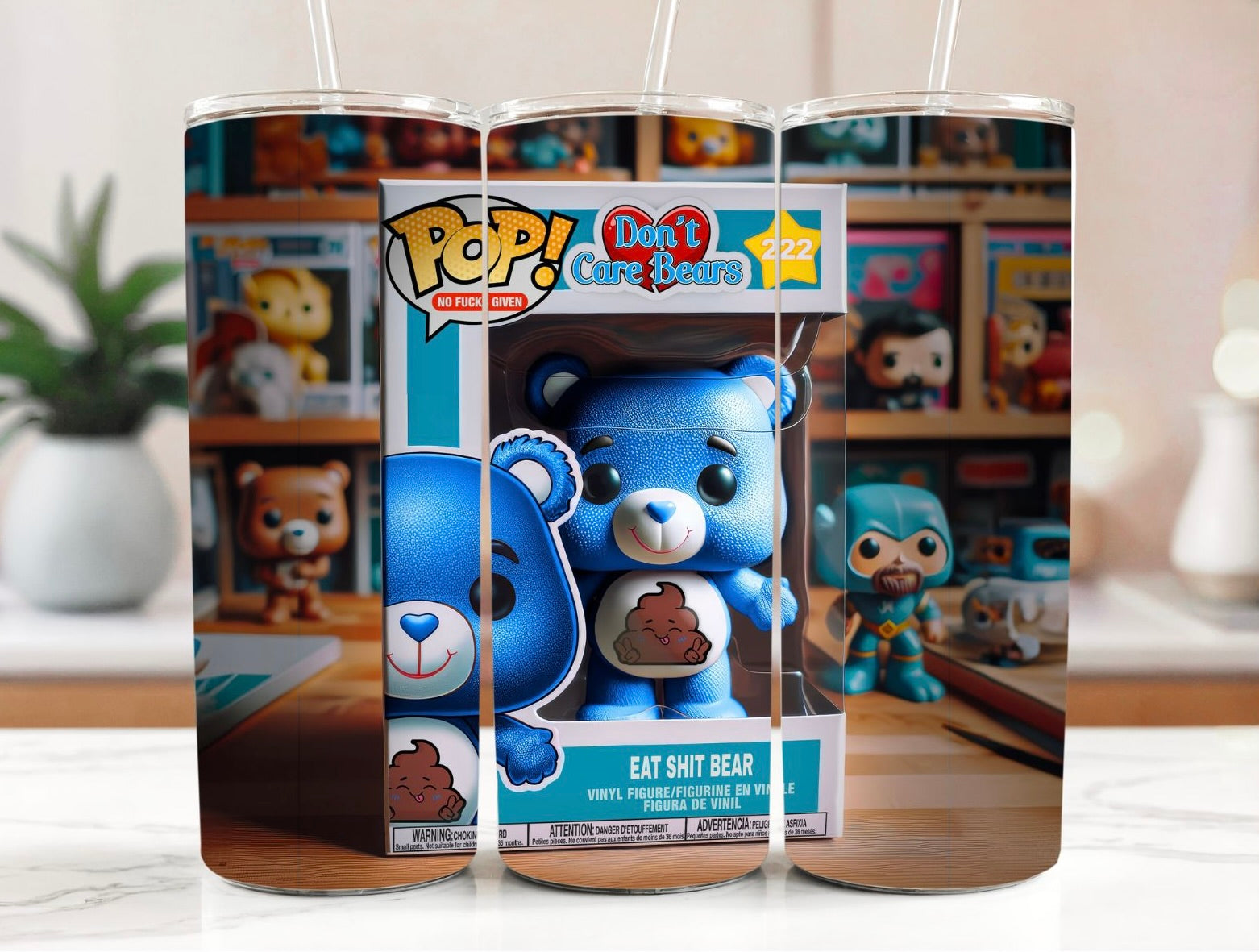 Swear Bears Eat Shit Bear 20oz Stainless Steel Tumbler