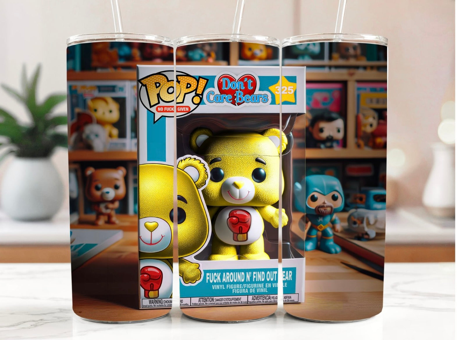 Swear Bears Fuck Around N Find Out Bear 20oz Stainless Steel Tumbler