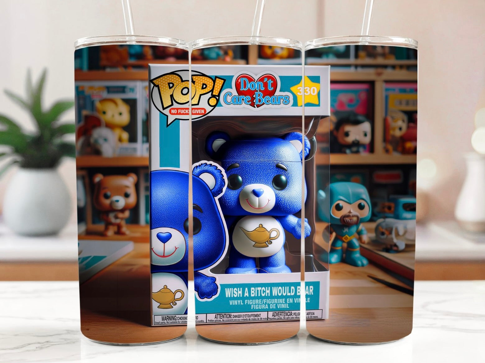 Swear Bears Wish A Bitch Would Bear 20oz Stainless Steel Tumbler