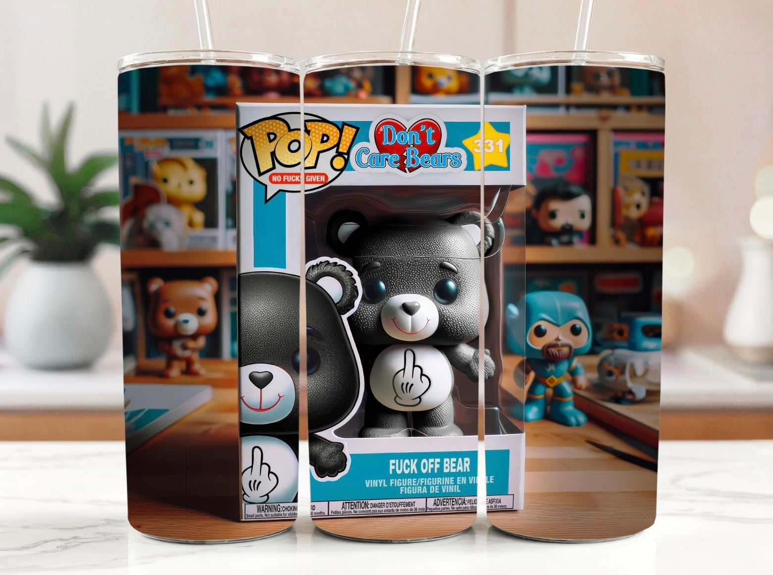 Swear Bears Fuck Off Bear 20oz Stainless Steel Tumbler