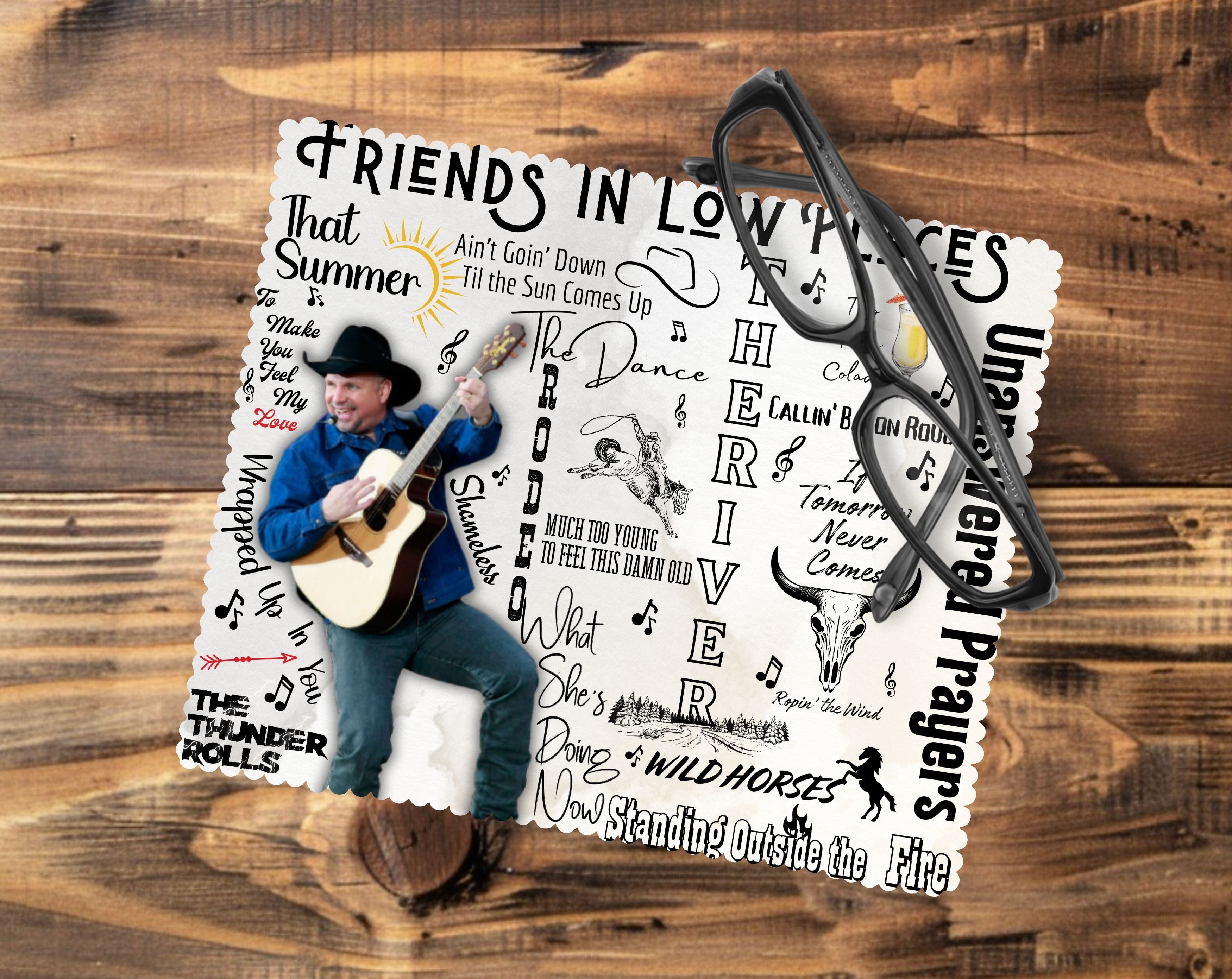 Garth Brooks Glasses Tablet/Phone Cleaning Cloth