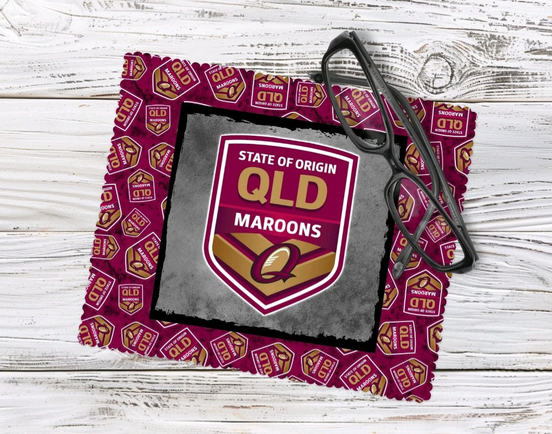 NRL QLD Maroons Glasses Tablet/Phone Cleaning Cloth