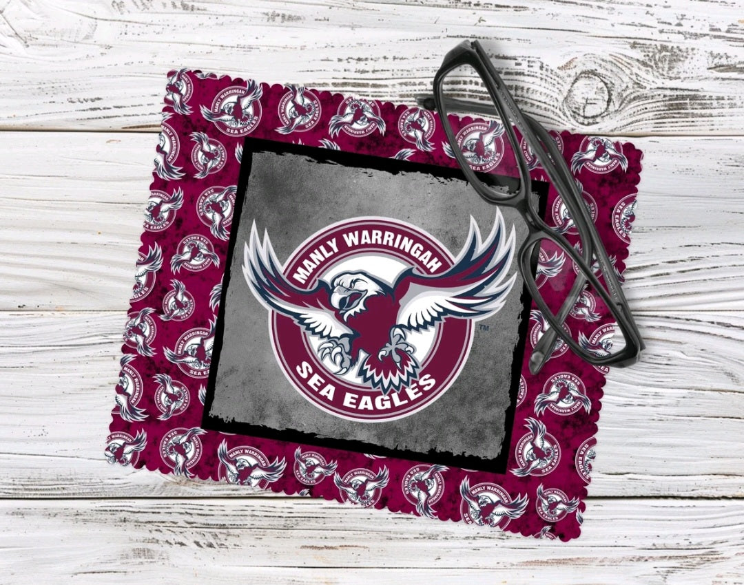 NRL Manly Sea Eagles Glasses Tablet/Phone Cleaning Cloth
