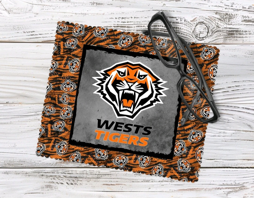 NRL West Tigers Glasses Tablet/Phone Cleaning Cloth
