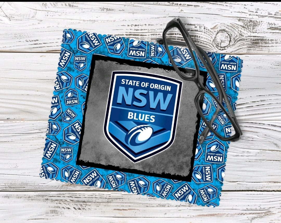 NRL NSW Blues Glasses Tablet/Phone Cleaning Cloth