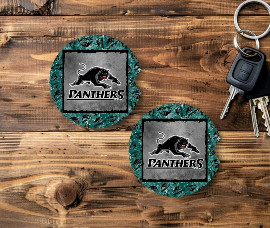 NRL Penrith Panthers Car Cup Coasters Set Of 2
