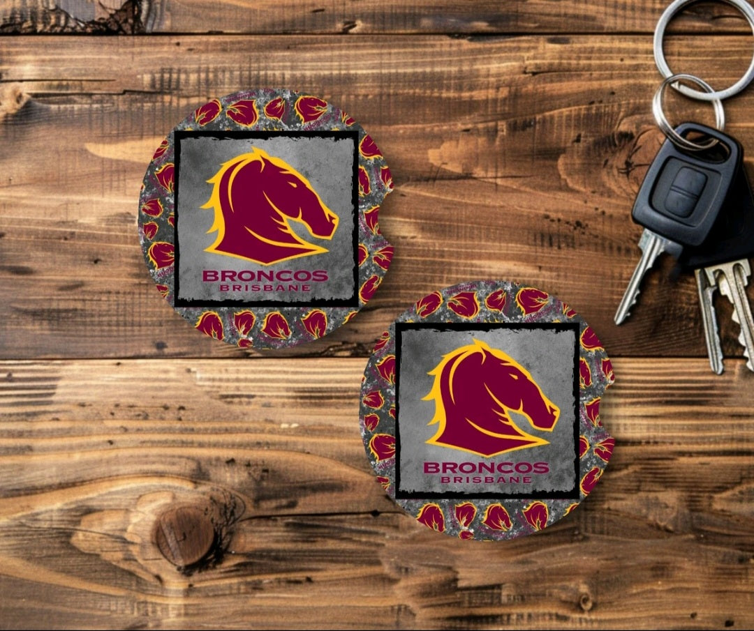 NRL Brisbane Broncos Cup Coasters Set Of 2