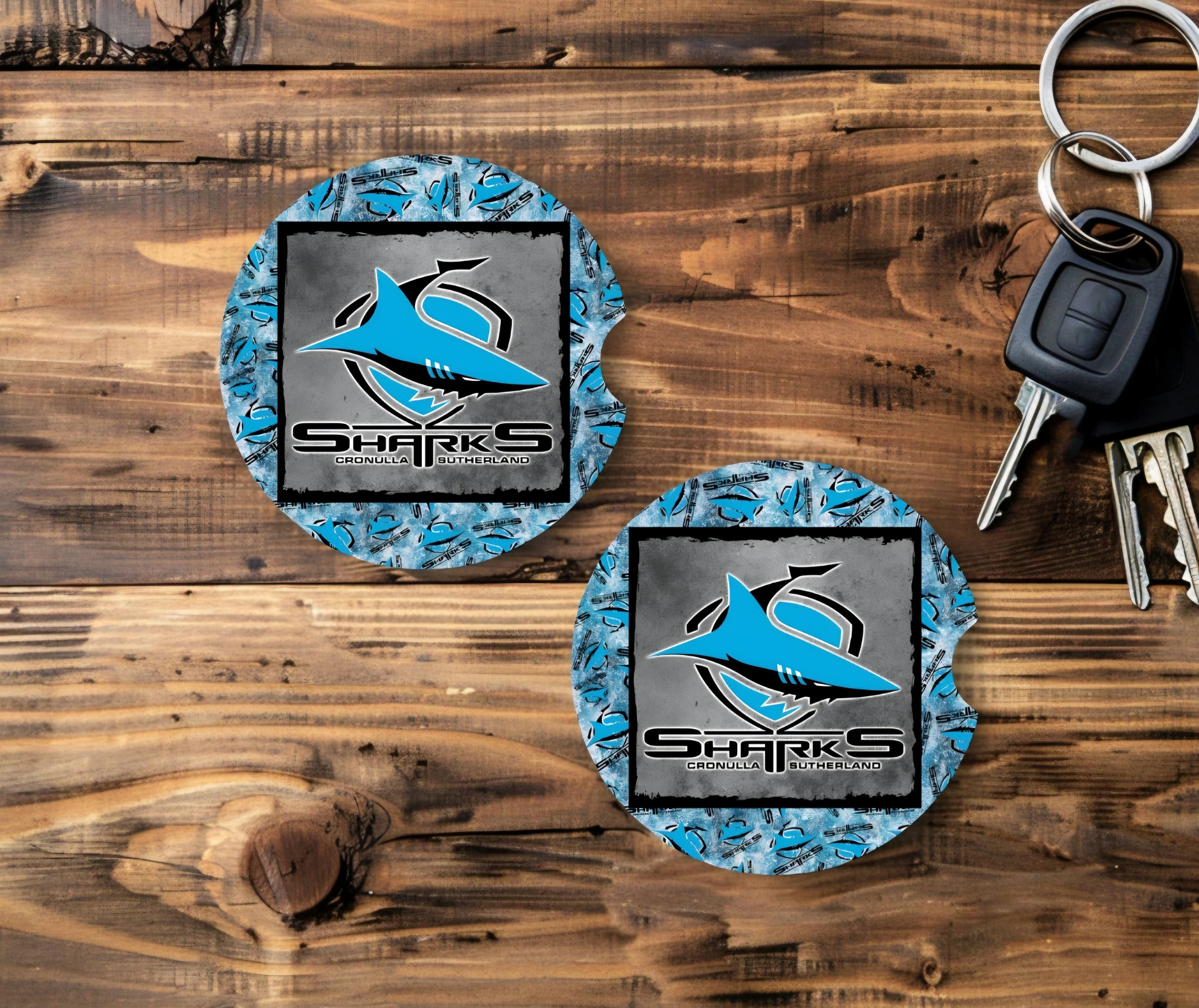 NRL Cronulla Sharks Cup Coasters Set Of 2